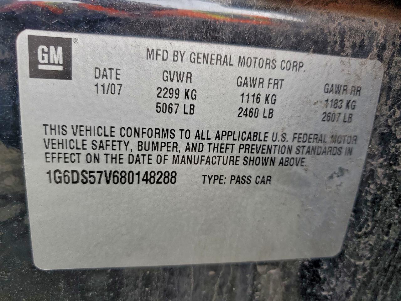 2008 Cadillac Cts Hi Feature V6 VIN: 1G6DS57V680148288 Lot: 92864805