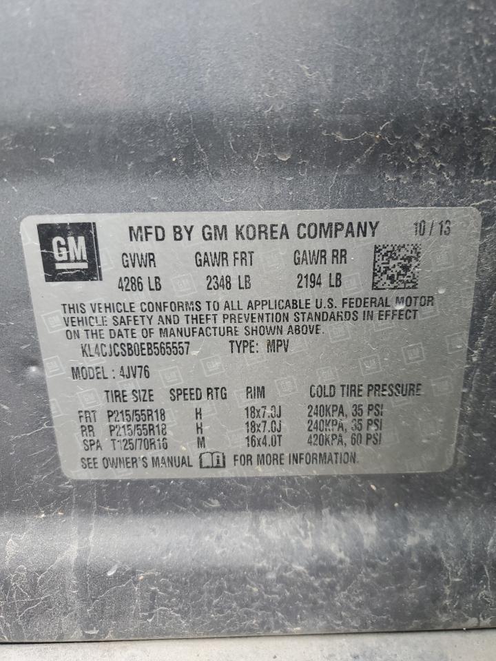 2014 Buick Encore VIN: KL4CJCSB0EB565557 Lot: 91891945