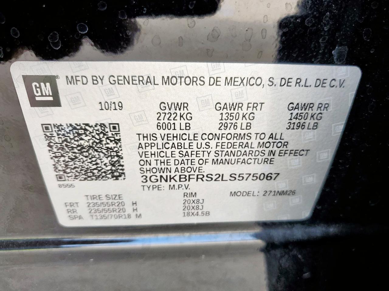 2020 Chevrolet Blazer Premier VIN: 3GNKBFRS2LS575067 Lot: 93725025