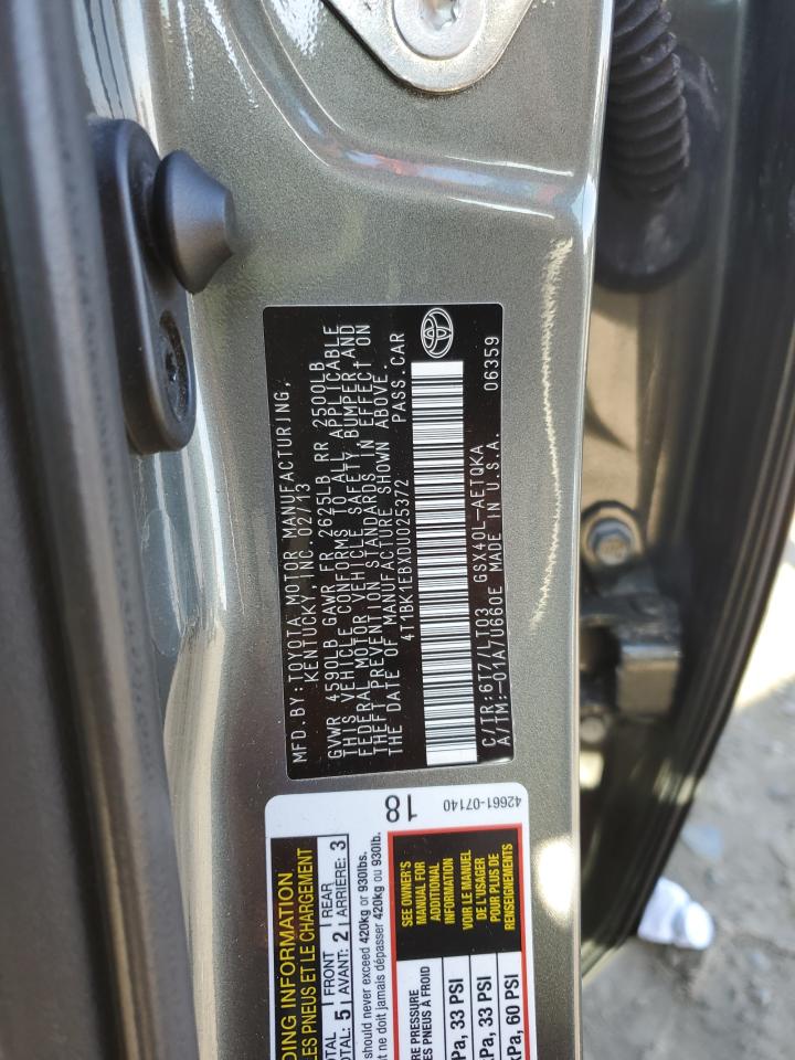 2013 Toyota Avalon Base VIN: 4T1BK1EBXDU025372 Lot: 90748255