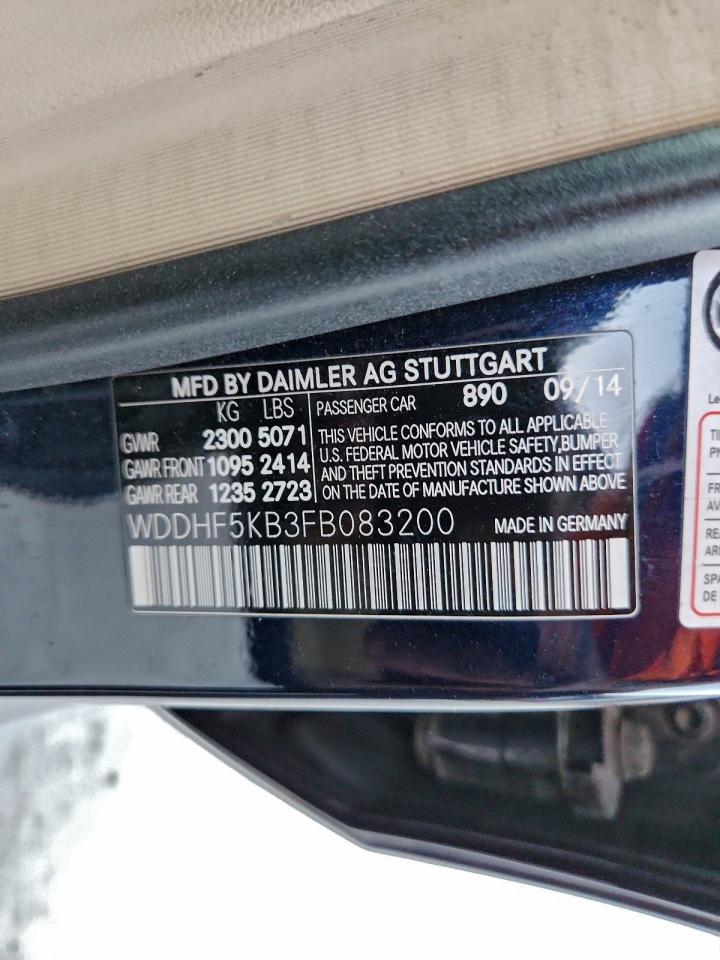 2015 Mercedes-Benz E 350 VIN: WDDHF5KB3FB083200 Lot: 93966215