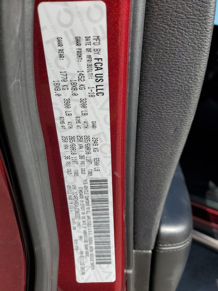 2018 Dodge Durango Sxt VIN: 1C4RDHAG4JC302221 Lot: 92179985