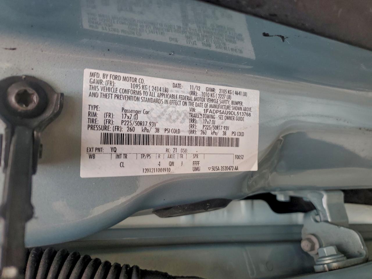 2013 Ford C-Max Se VIN: 1FADP5AU9DL513768 Lot: 93260775