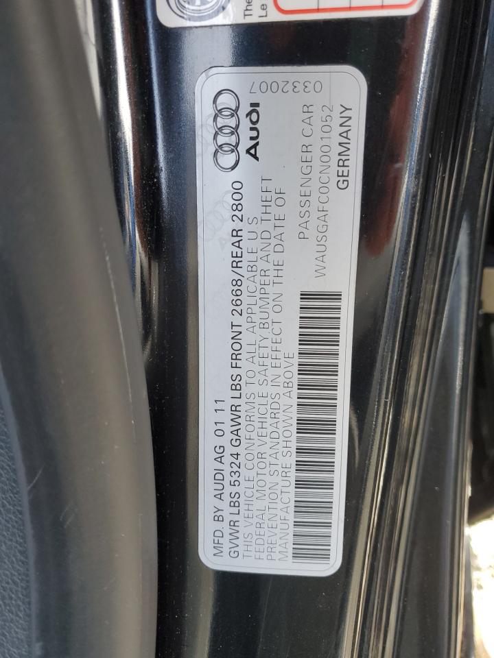 2012 Audi A7 Prestige VIN: WAUSGAFC0CN001052 Lot: 93483775