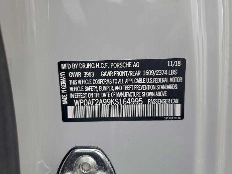 2019 PORSCHE 911 GT3 RS  