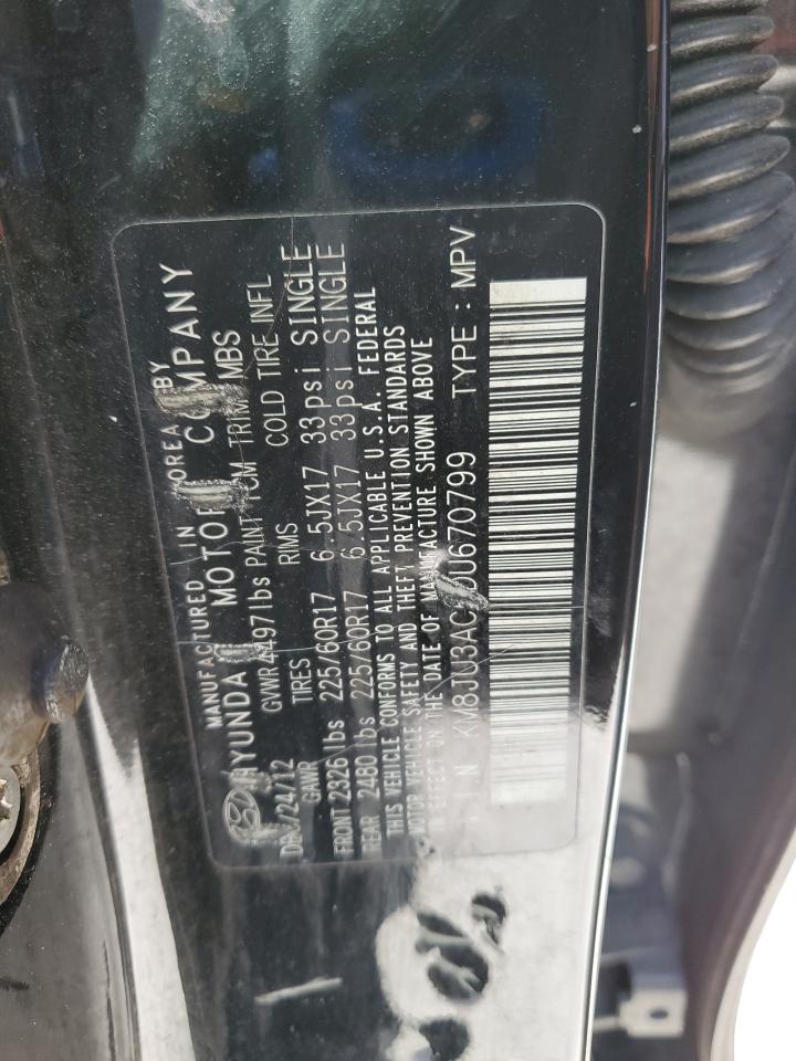 2013 Hyundai Tucson Gls VIN: KM8JU3AC5DU670799 Lot: 92424895