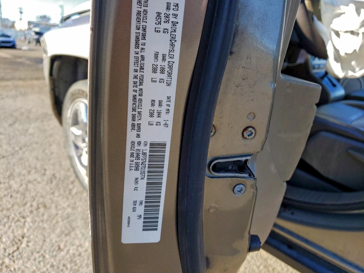 2007 Jeep Compass Limited VIN: 1J8FF57W27D155774 Lot: 93459975