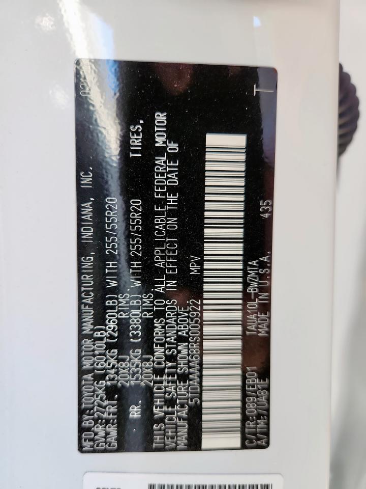 2024 Lexus Tx 350 Base VIN: 5TDAAAA68RS005922 Lot: 92676345