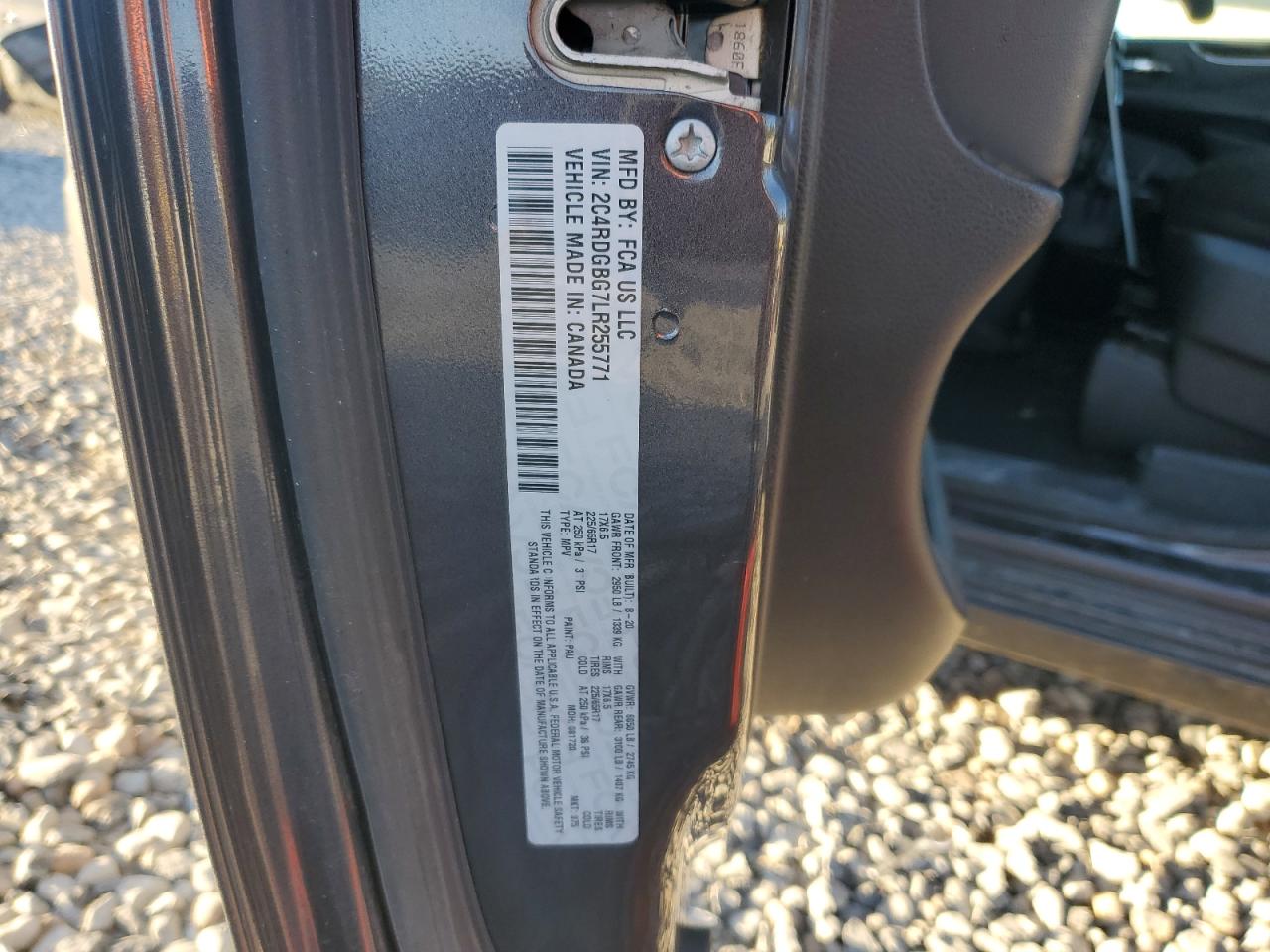 2020 Dodge Grand Caravan Se VIN: 2C4RDGBG7LR255771 Lot: 91659855