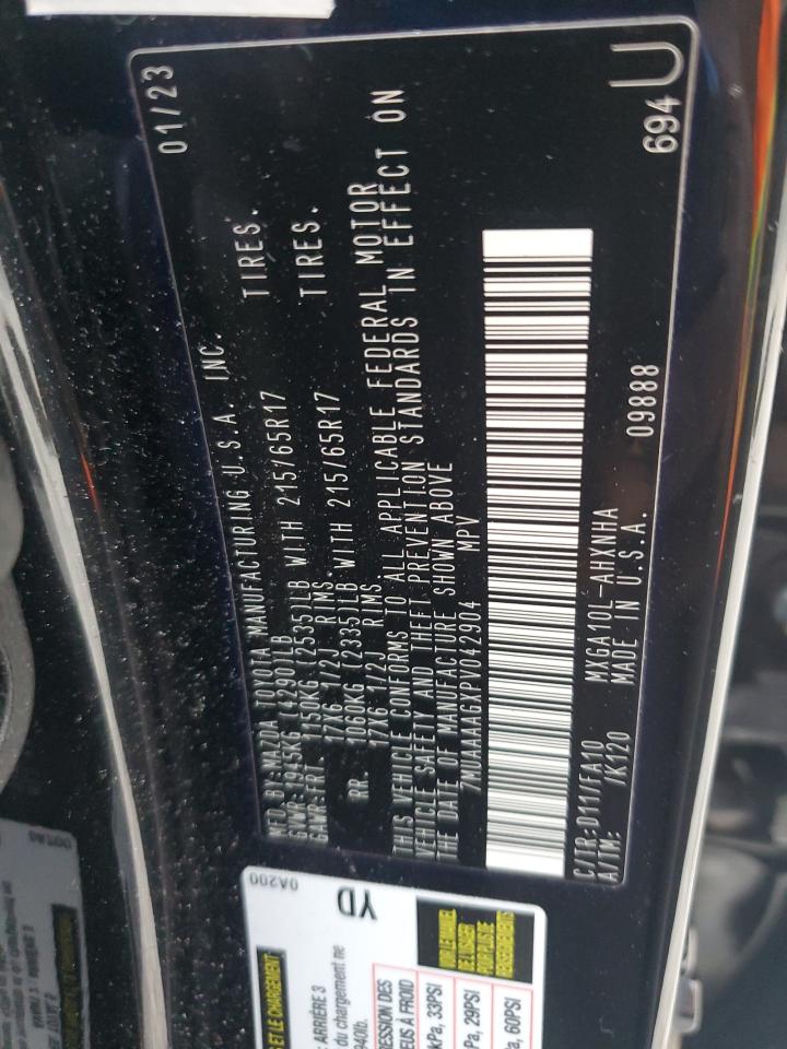 2023 Toyota Corolla Cross L VIN: 7MUAAAAGXPV042904 Lot: 93924785