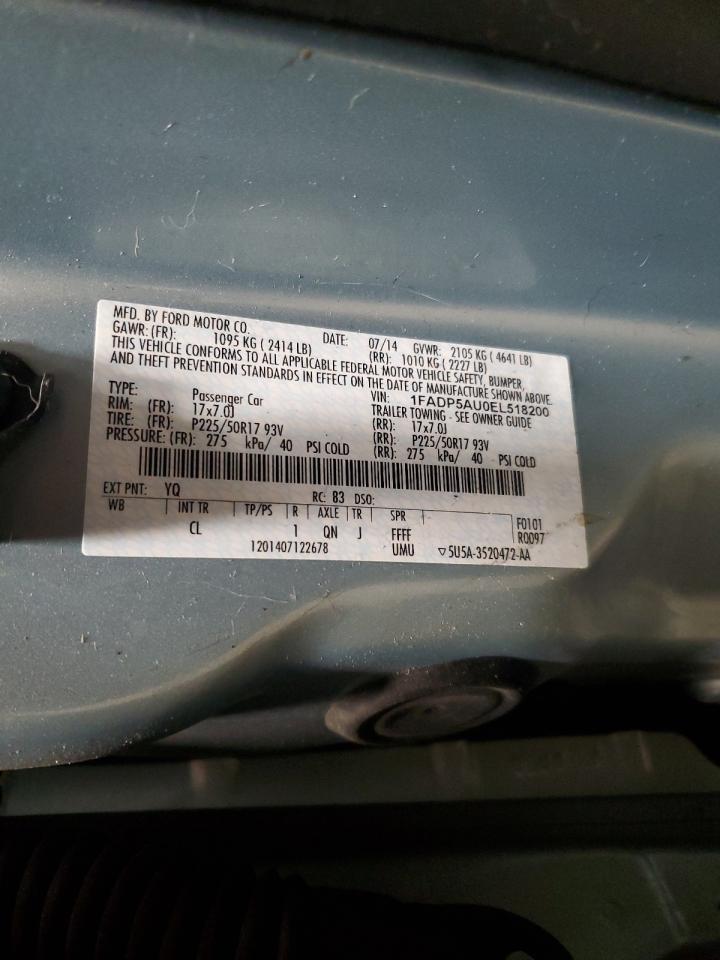 2014 Ford C-Max Se VIN: 1FADP5AU0EL518200 Lot: 92450445