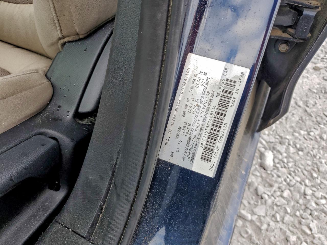 2016 Mazda 6 Sport VIN: JM1GJ1U58G1468134 Lot: 93846645