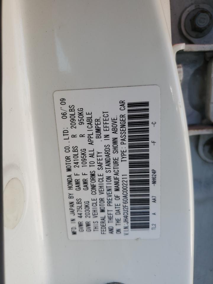 2010 Acura Tsx VIN: JH4CU2F60AC002211 Lot: 93536525