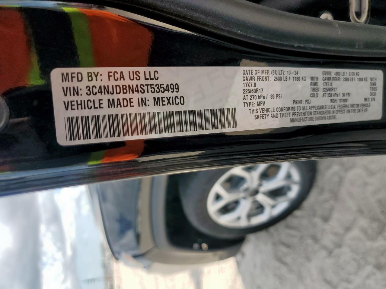 2025 Jeep Compass Latitude VIN: 3C4NJDBN4ST535499 Lot: 92904455