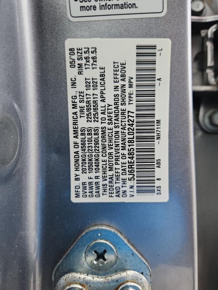 2008 Honda Cr-V Ex VIN: 5J6RE48518L024277 Lot: 93040865