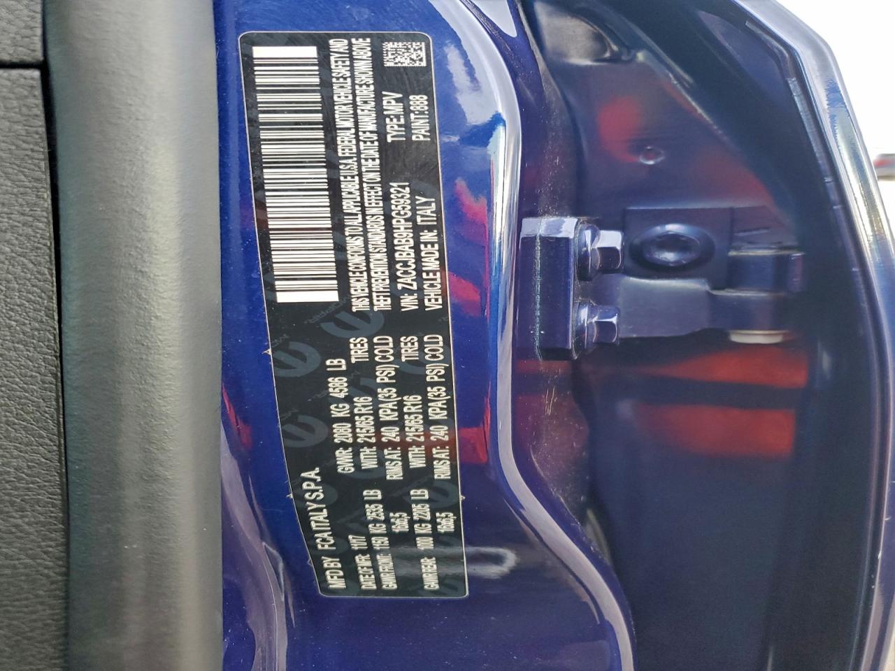 2017 Jeep Renegade Sport VIN: ZACCJBAB9HPG59321 Lot: 94738805