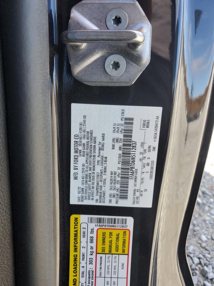 2022 Ford Mustang VIN: 1FA6P8TD6N5112837 Lot: 92128915