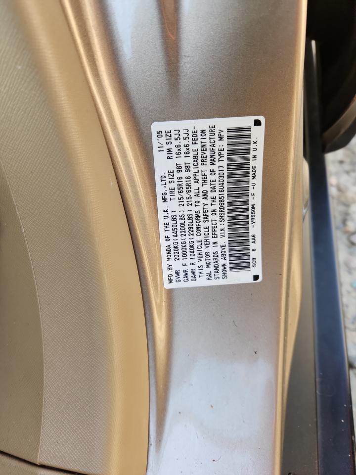 2006 Honda Cr-V Lx VIN: SHSRD68516U403017 Lot: 92931555