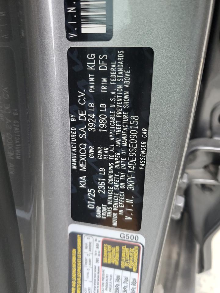 2025 Kia K4 Lx VIN: 3KPFT4DE9SE090158 Lot: 92532825