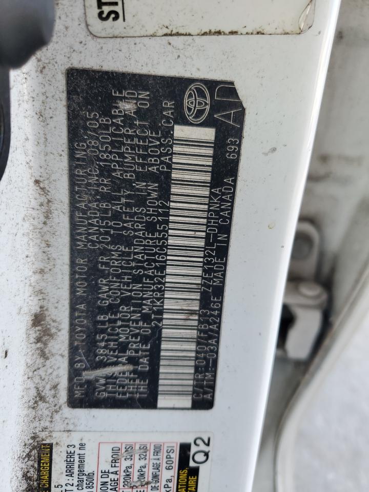 2006 Toyota Corolla Matrix Xr VIN: 2T1KR32E16C555112 Lot: 91208545