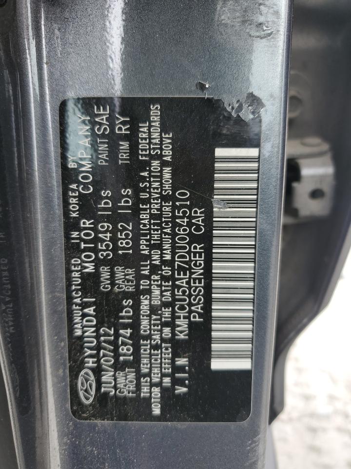 2013 Hyundai Accent Gls VIN: KMHCU5AE7DU064510 Lot: 91813185