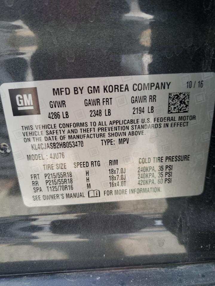 2017 Buick Encore Preferred VIN: KL4CJASB2HB053470 Lot: 93277645