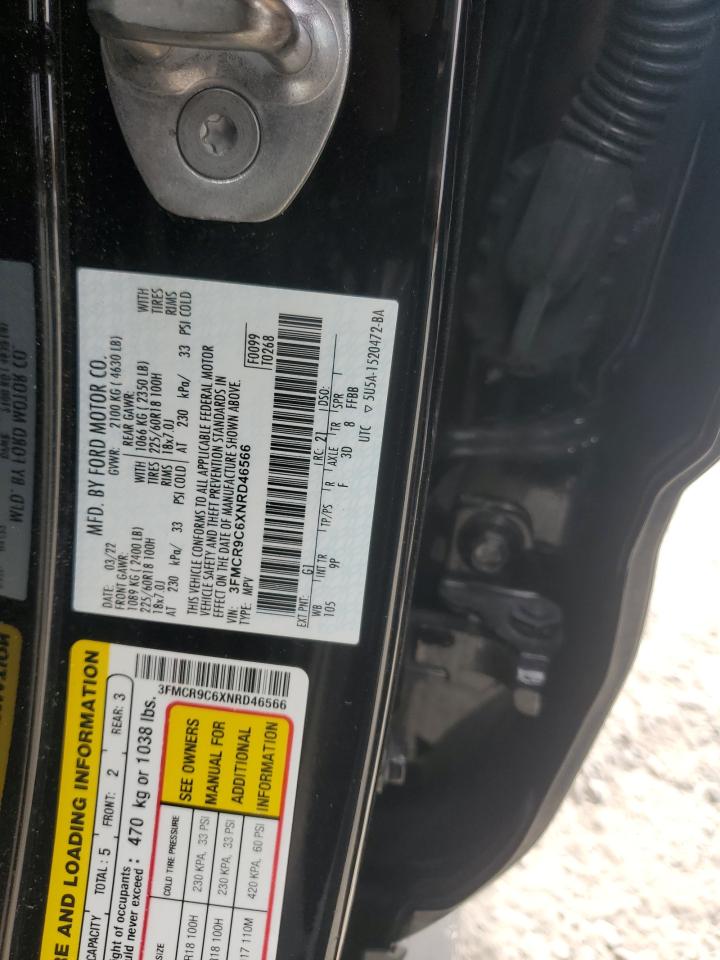 2022 Ford Bronco Sport Outer Banks VIN: 3FMCR9C6XNRD46566 Lot: 92466595