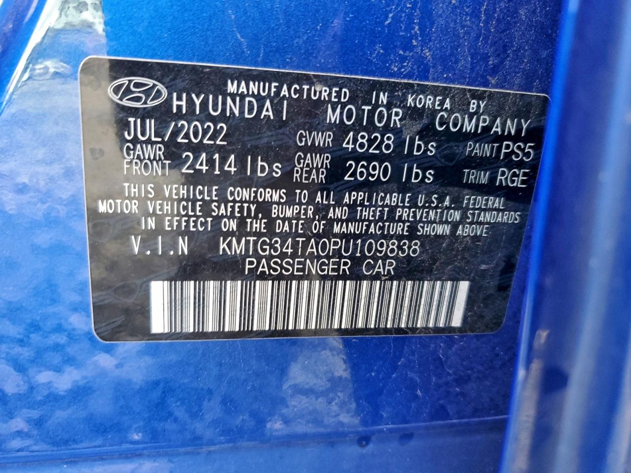 2023 Genesis G70 Base VIN: KMTG34TA0PU109838 Lot: 92644155