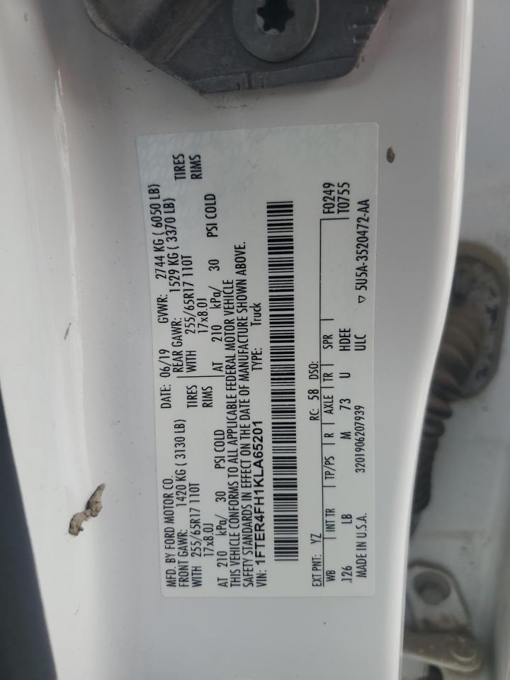 2019 Ford Ranger Xl VIN: 1FTER4FH1KLA65201 Lot: 91913215