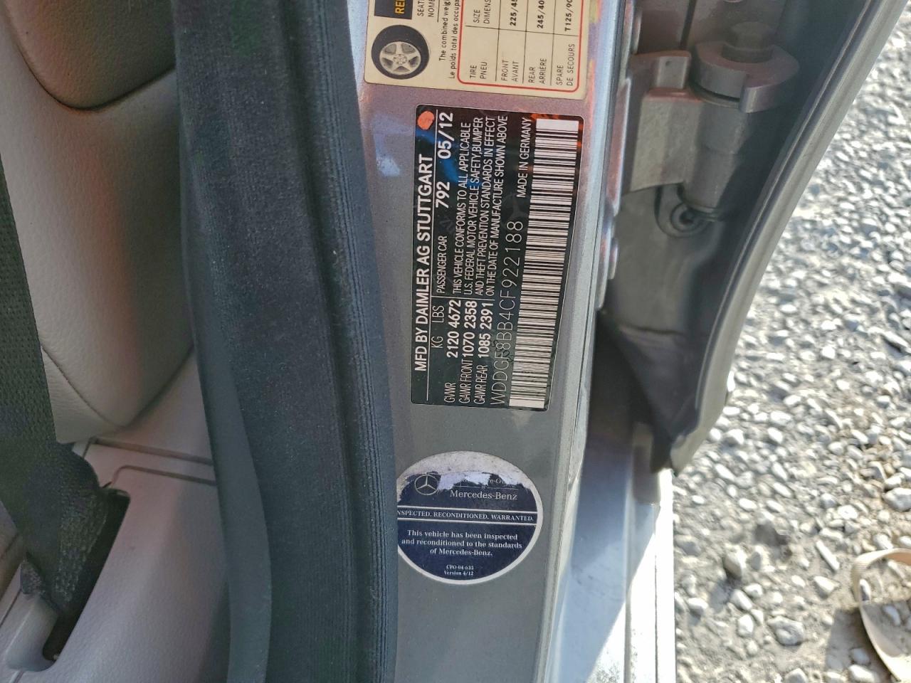 2012 Mercedes-Benz C 300 4Matic VIN: WDDGF8BB4CF922188 Lot: 92096135