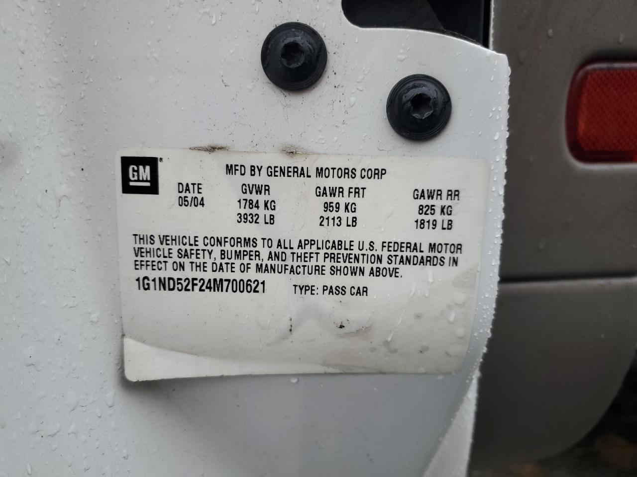 2004 Chevrolet Classic VIN: 1G1ND52F24M700621 Lot: 91836455