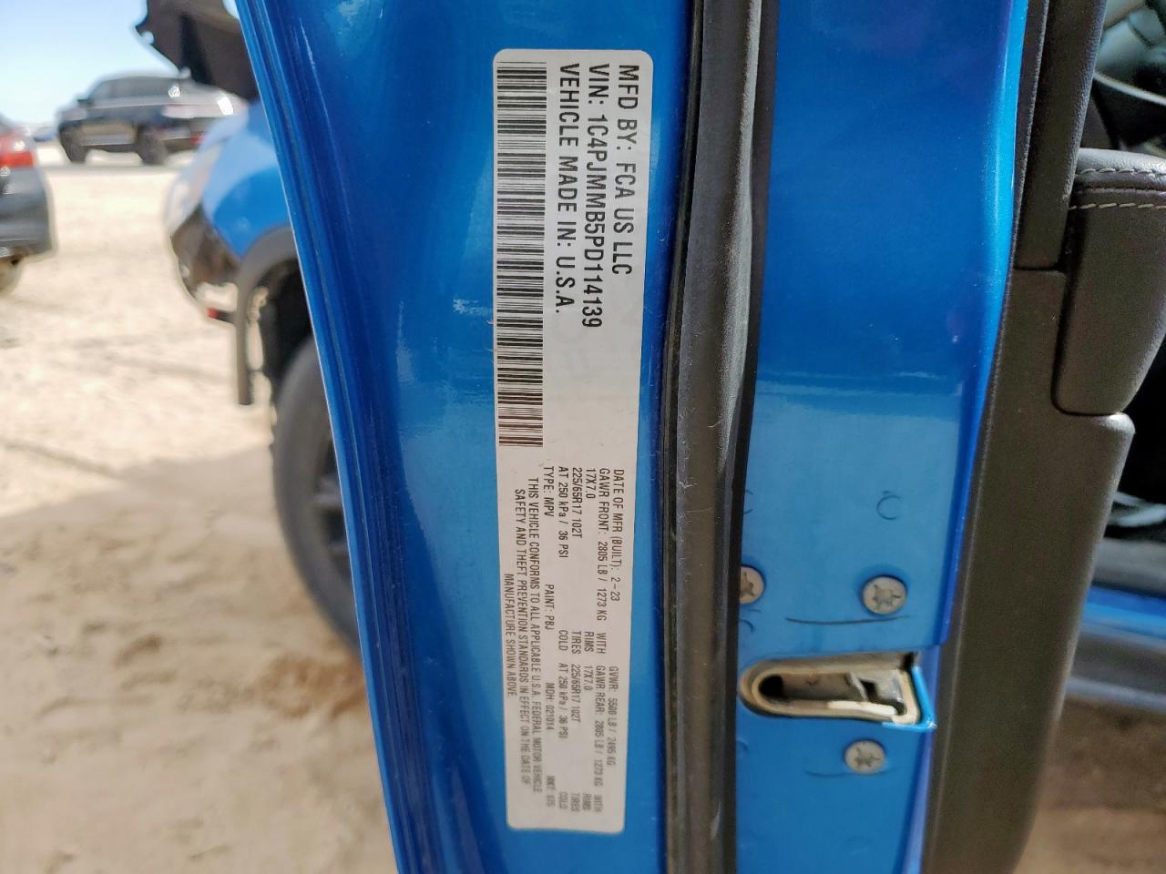 2023 Jeep Cherokee Altitude Lux VIN: 1C4PJMMB5PD114139 Lot: 92718305