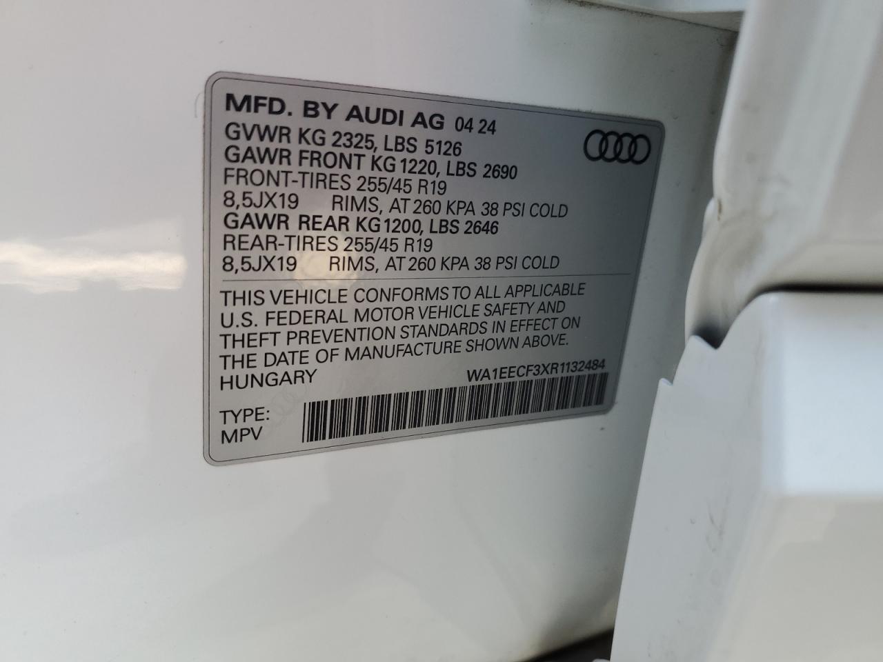 2024 Audi Q3 Premium Plus S Line 45 VIN: WA1EECF3XR1132484 Lot: 93058955