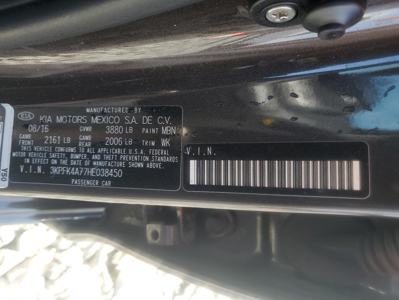 2017 Kia Forte Lx VIN: 3KPFK4A77HE038450 Lot: 93354655