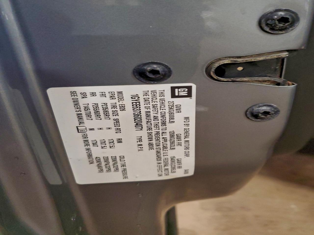 2006 Cadillac Srx VIN: 1GYEE637360204071 Lot: 94506525