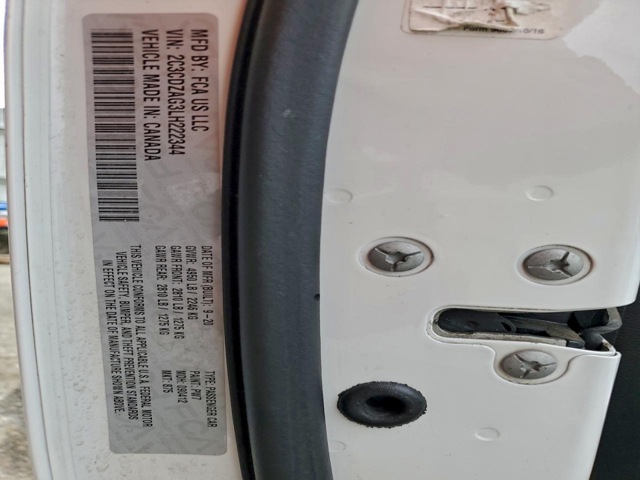 2020 Dodge Challenger Sxt VIN: 2C3CDZAG3LH222344 Lot: 93966955