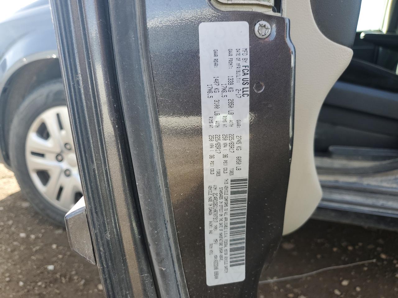 2017 Dodge Grand Caravan Se VIN: 2C4RDGBG1HR707317 Lot: 92609385