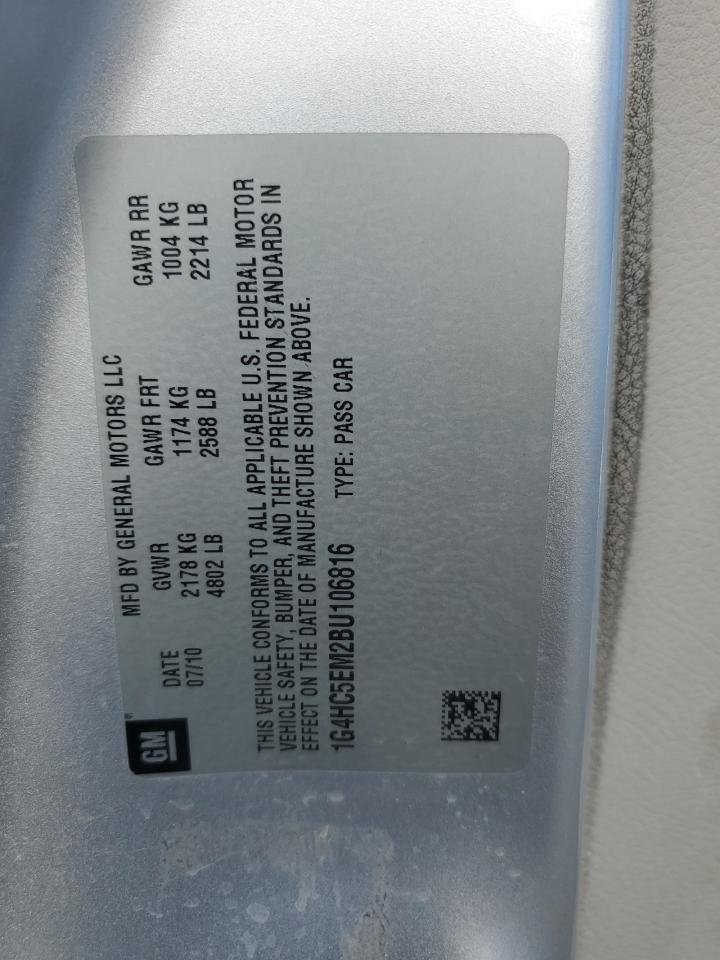 2011 Buick Lucerne Cxl VIN: 1G4HC5EM2BU106816 Lot: 91919465