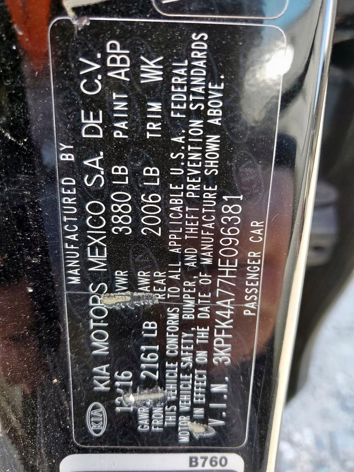 2017 Kia Forte Lx VIN: 3KPFK4A77HE096381 Lot: 91058265