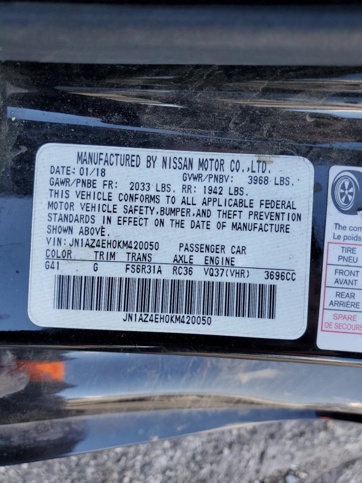 2019 Nissan 370Z Base VIN: JN1AZ4EH0KM420050 Lot: 93380935