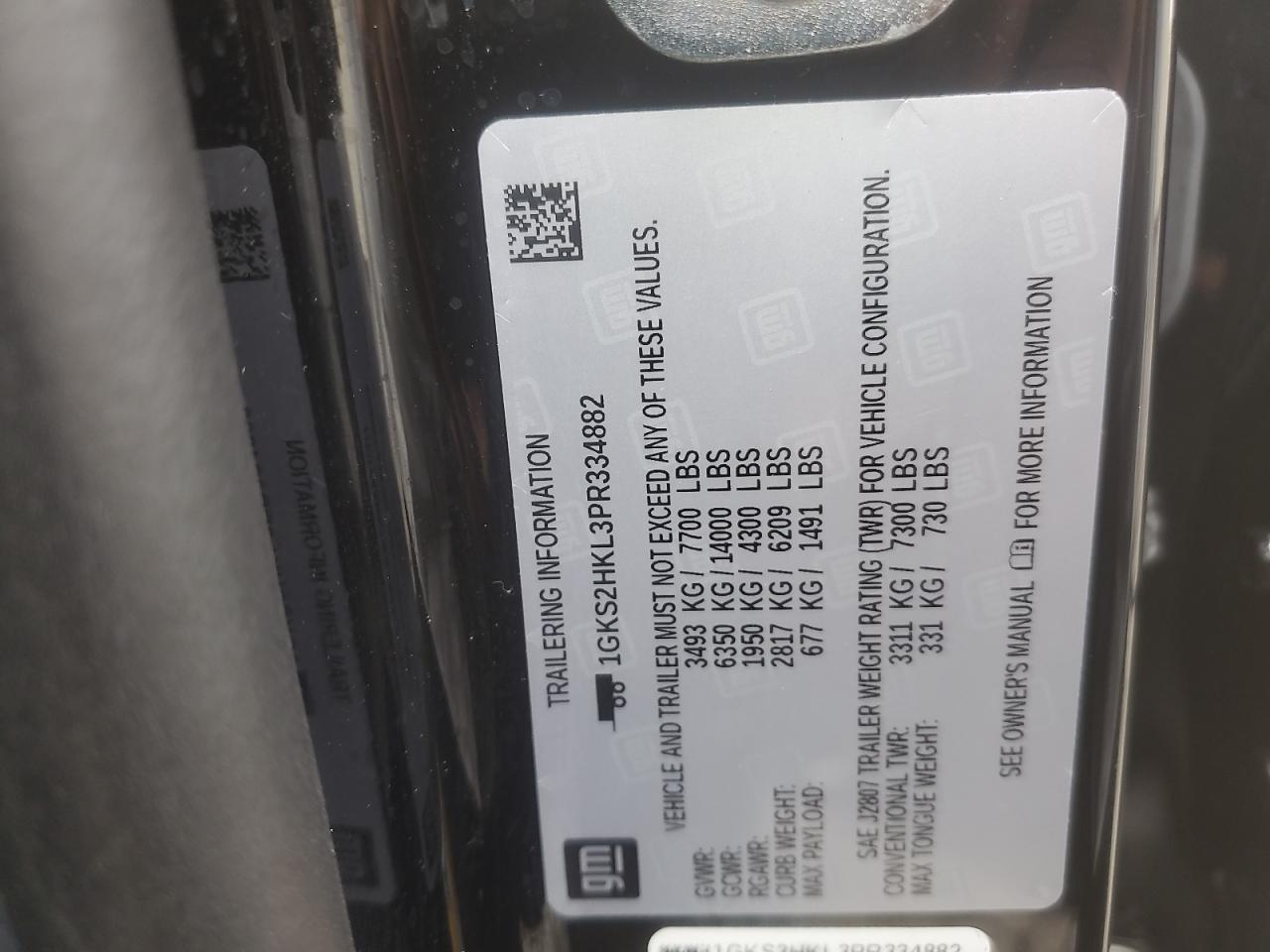 2023 GMC Yukon Xl K1500 At4 VIN: 1GKS2HKL3PR334882 Lot: 90748685