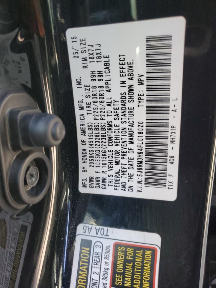 2015 Honda Cr-V Touring VIN: 5J6RM3H94FL018020 Lot: 93241535