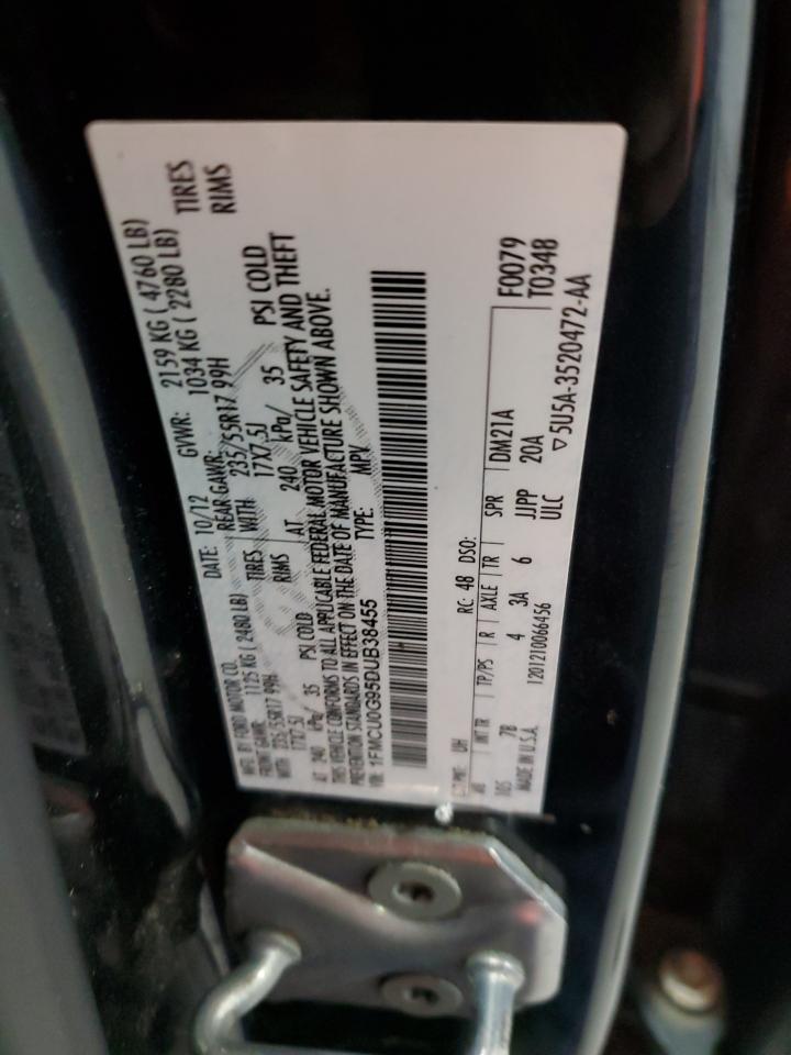 2013 Ford Escape Se VIN: 1FMCU0G95DUB38455 Lot: 93703625