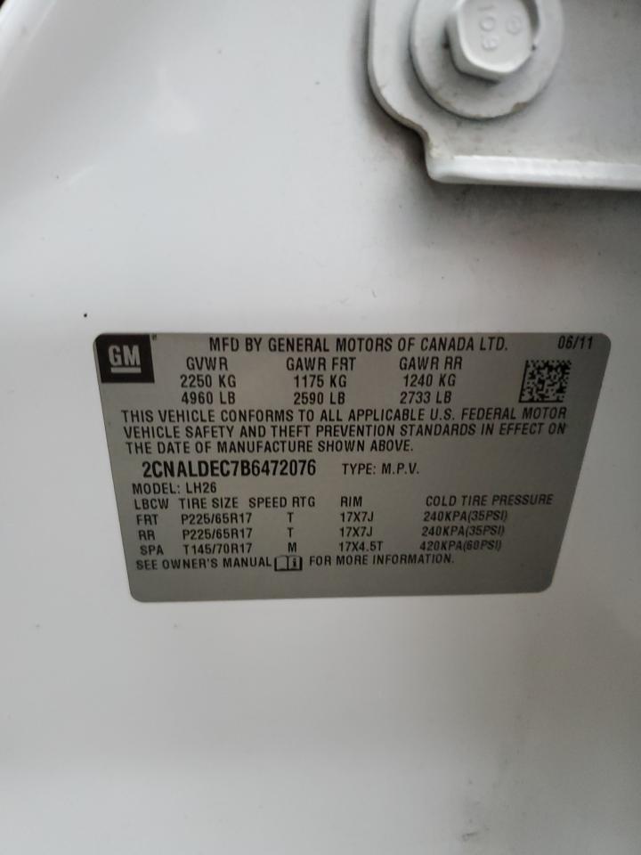 2011 Chevrolet Equinox Lt VIN: 2CNALDEC7B6472076 Lot: 93639095