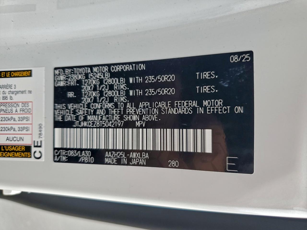 2026 Lexus Nx 350H Base VIN: JTJHKCEZ8T5042197 Lot: 93471365