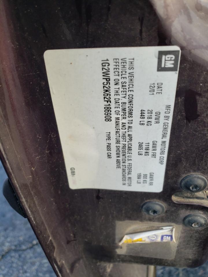 2002 Pontiac Grand Prix Gt VIN: 1G2WP52K62F186908 Lot: 93090125