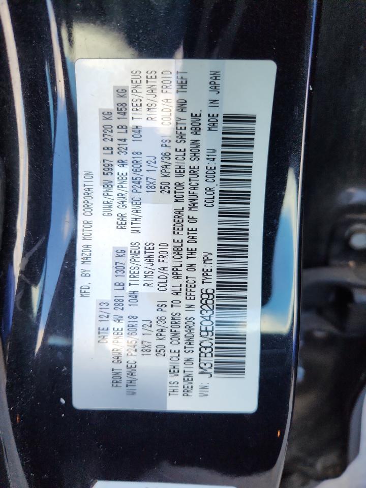 2014 Mazda Cx-9 Touring VIN: JM3TB3CV9E0432696 Lot: 92644865