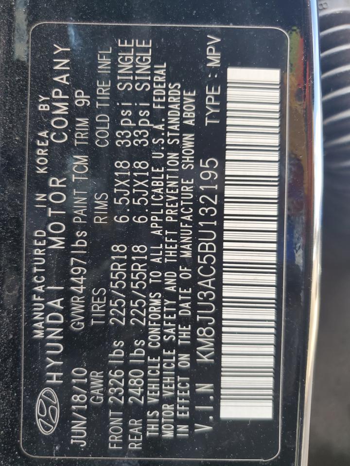 2011 Hyundai Tucson Gls VIN: KM8JU3AC5BU132195 Lot: 90441605