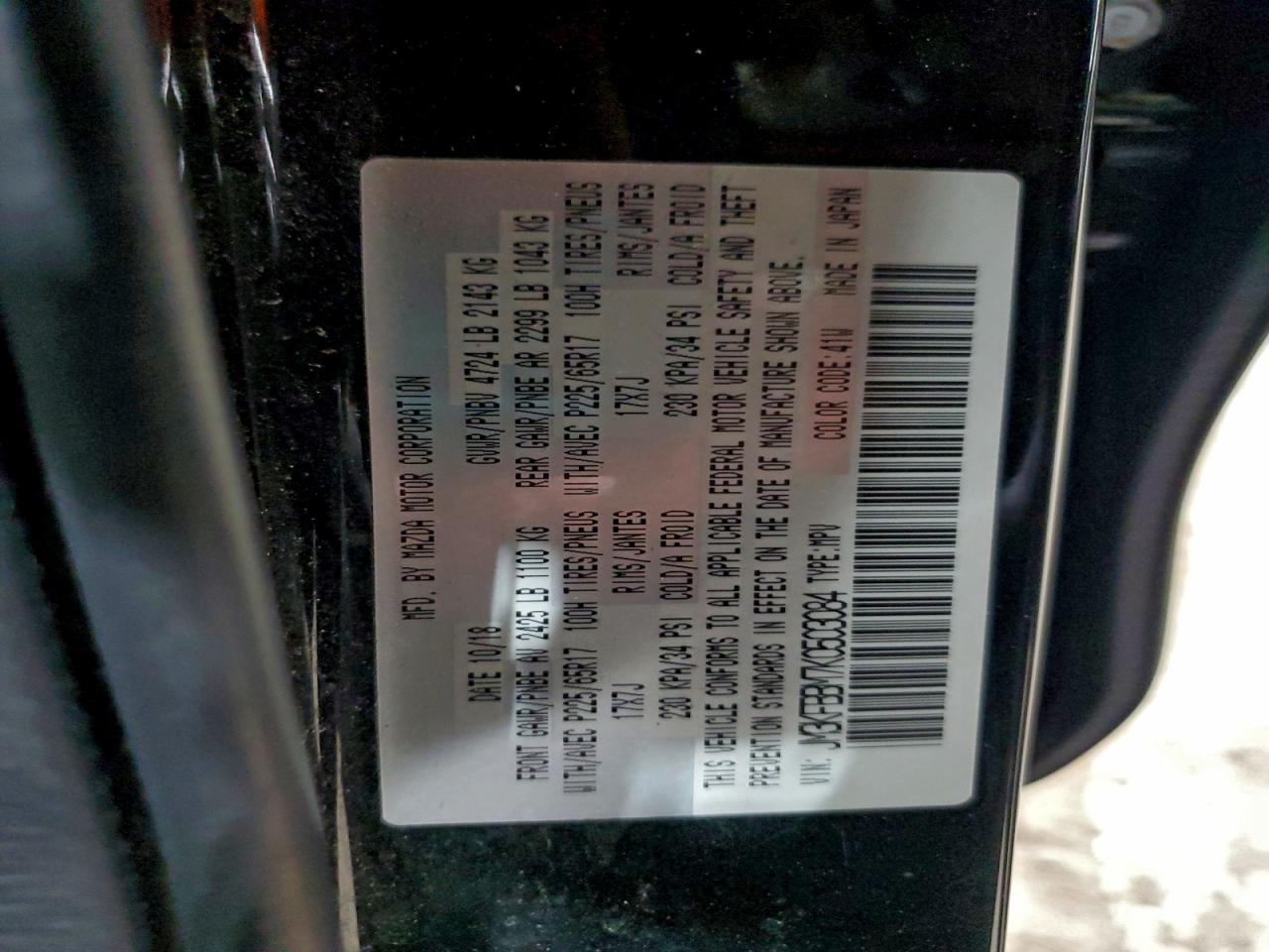 2019 Mazda Cx-5 Sport VIN: JM3KFBBM7K0503084 Lot: 93635025