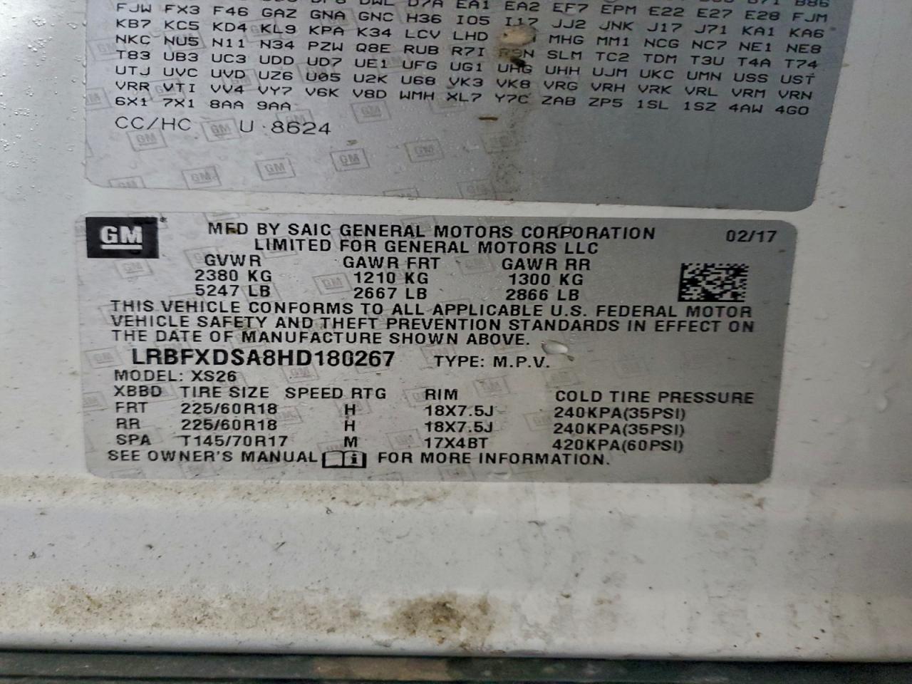 2017 Buick Envision Essence VIN: LRBFXDSA8HD180267 Lot: 94033855